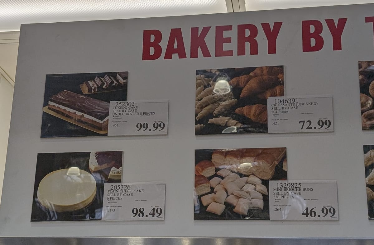 Bulk Bakery orders at Costco