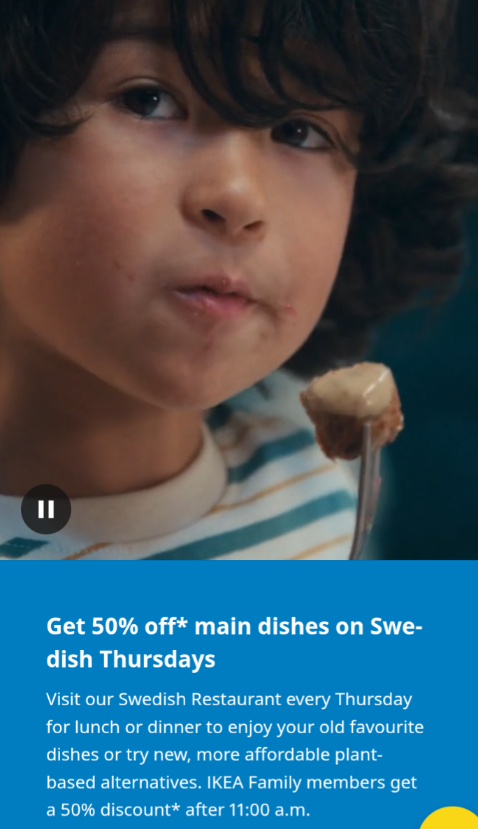 Ikea Thursday half price meals