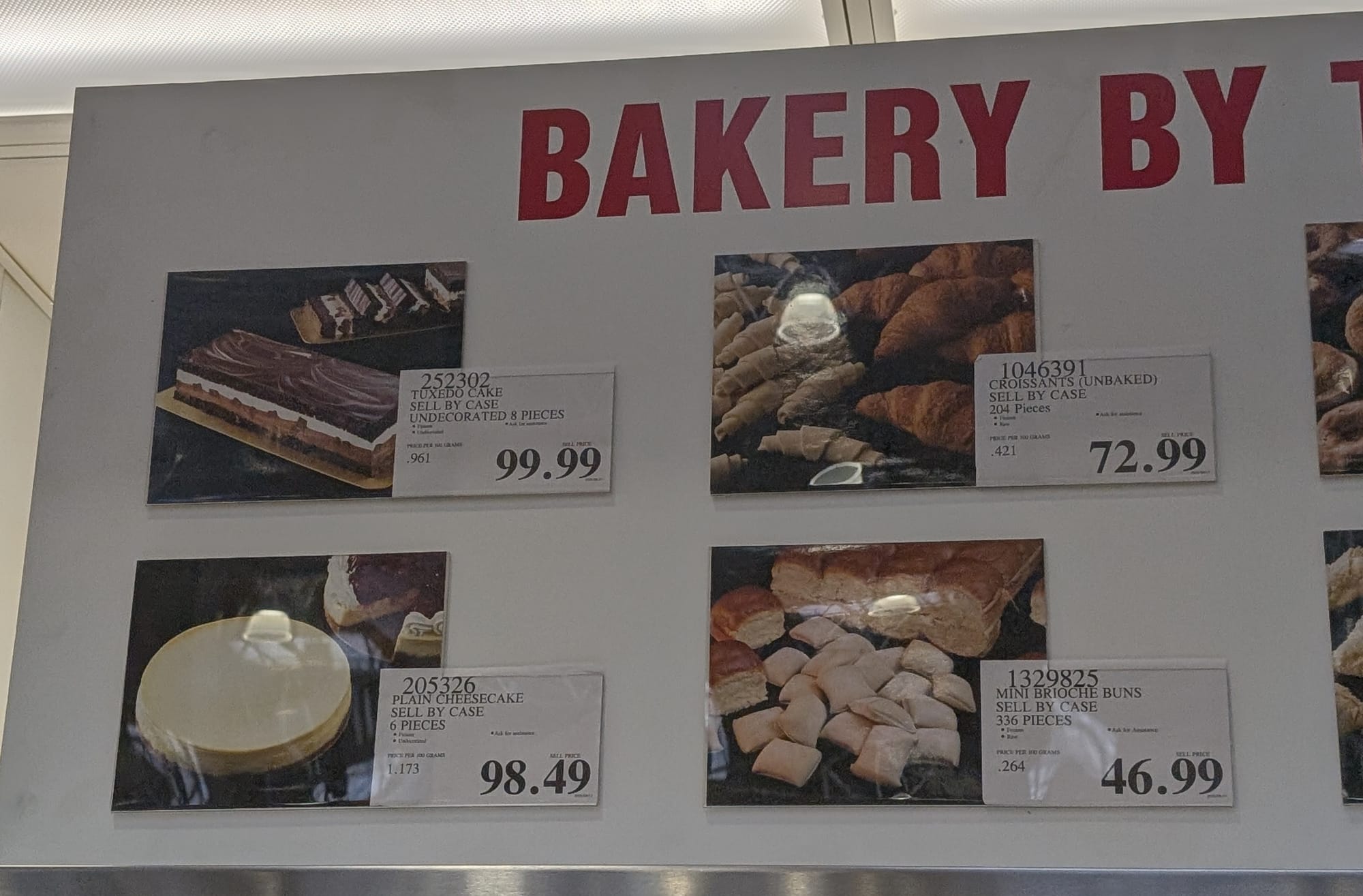Bulk Bakery orders at Costco