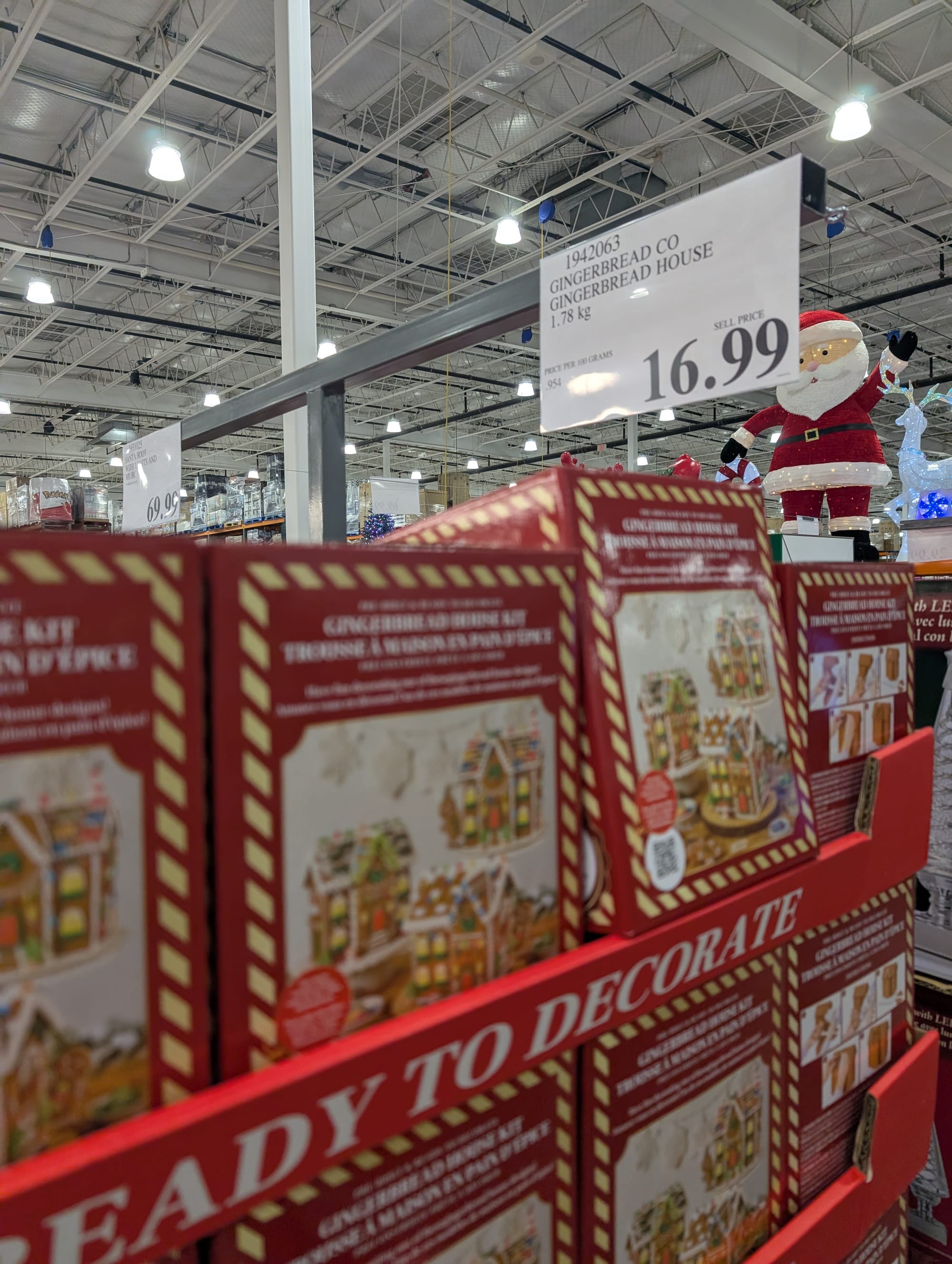 Holiday treats and food gift sets and gifts out at Costco