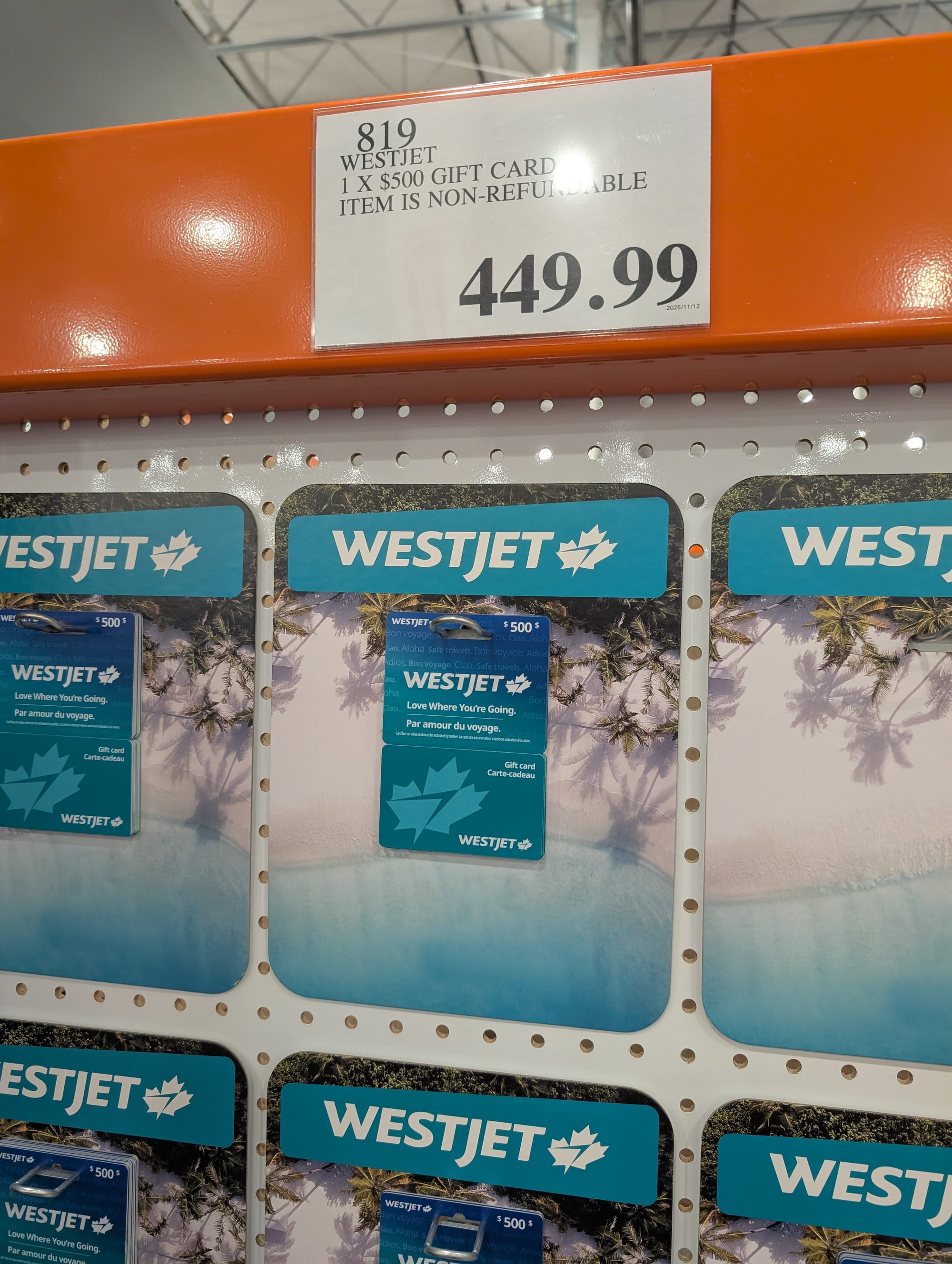 Gift cards at Costco