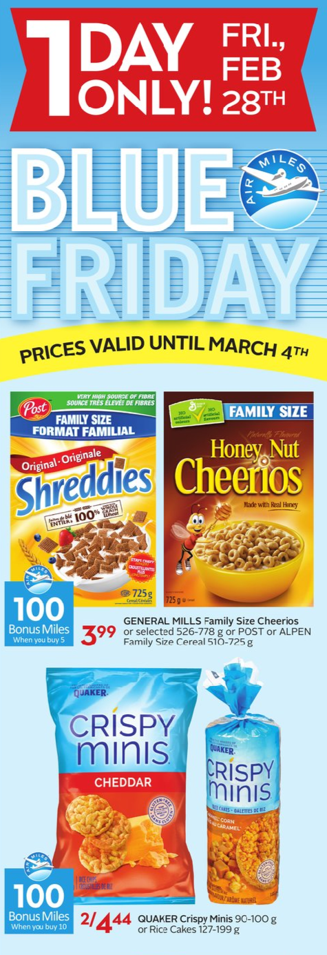 Safeway and Sobeys Blue Friday Airmiles deals!