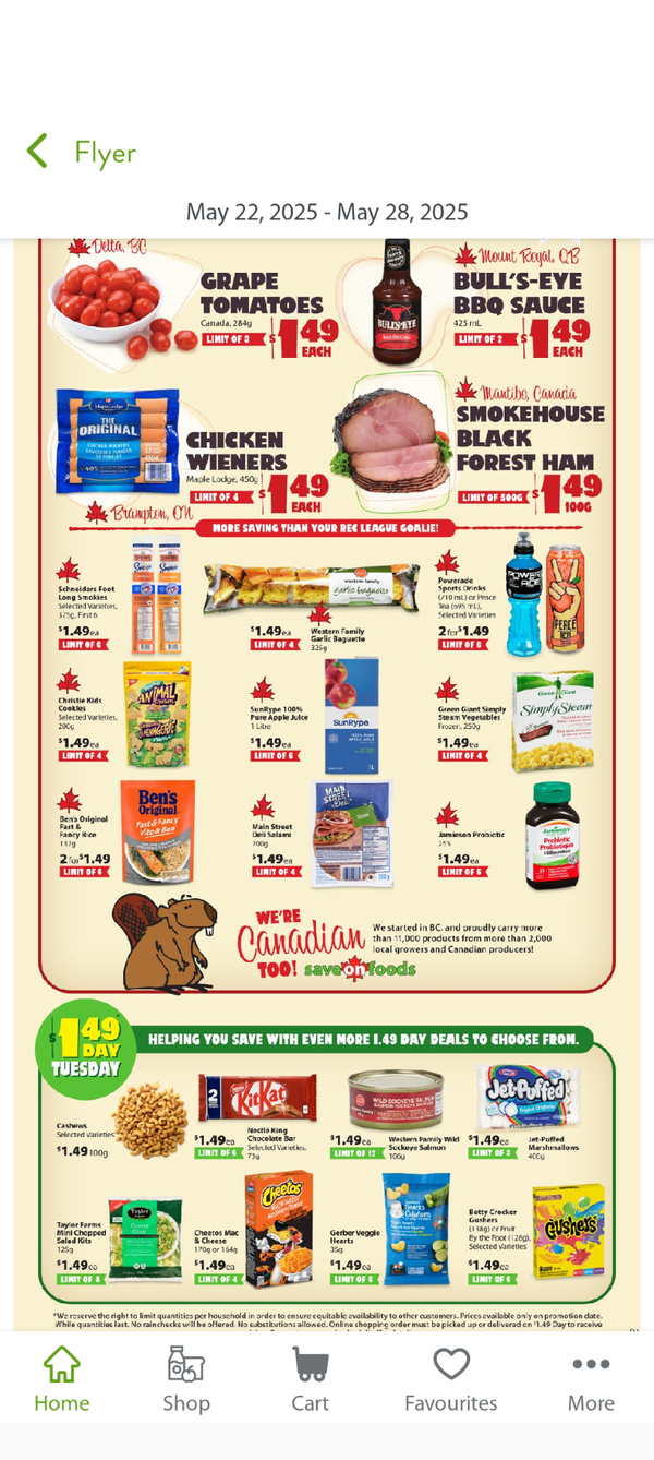 Save on Foods $1.49 day