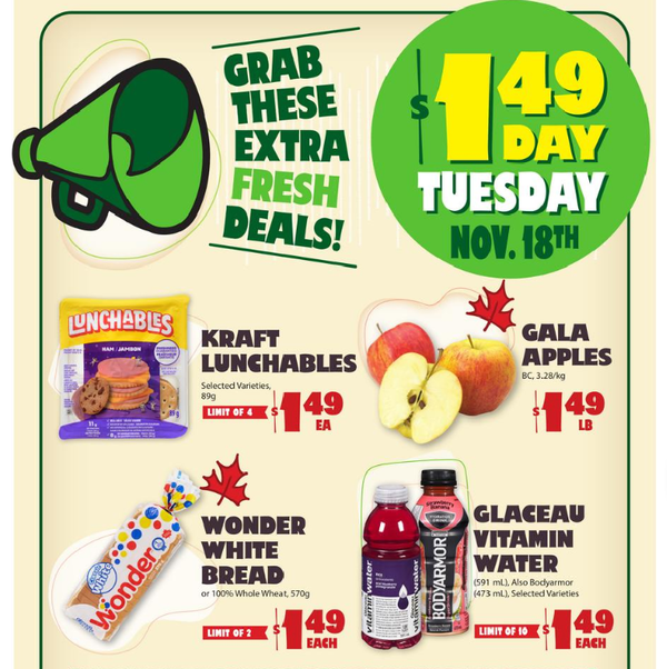 Save on foods $1.49 Day