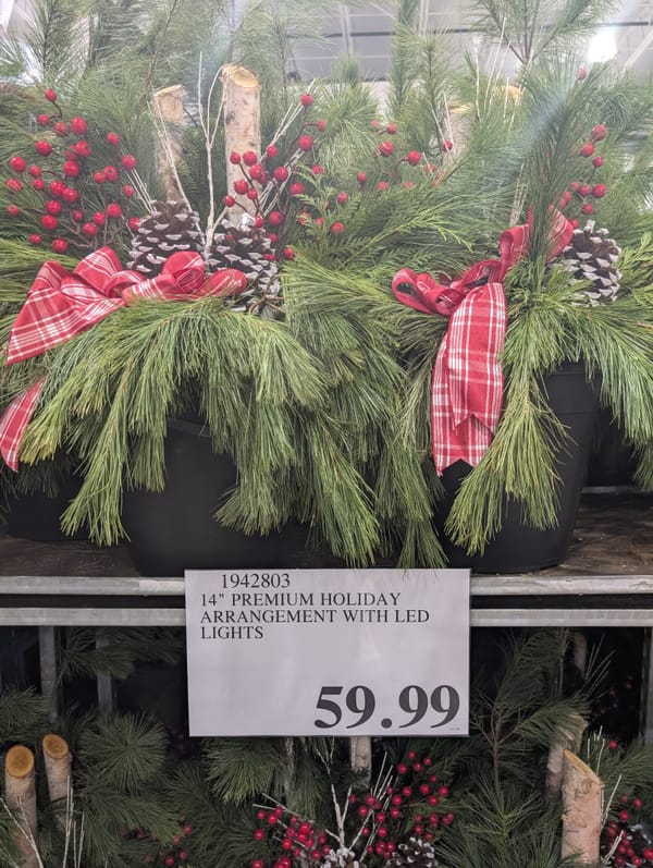 Costco Holiday baking and floral arrangements