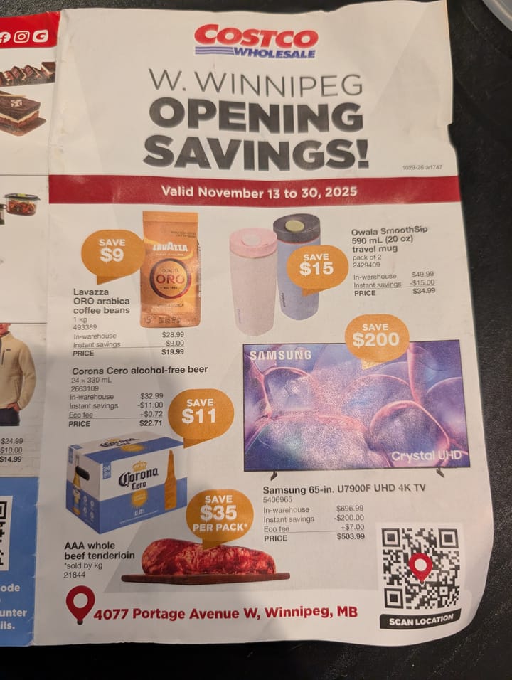 Costco sneak peek at upcoming sales at the new location in Winnipeg