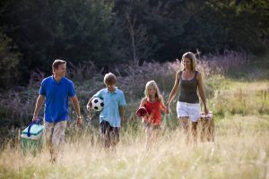 Family going on a picnic together